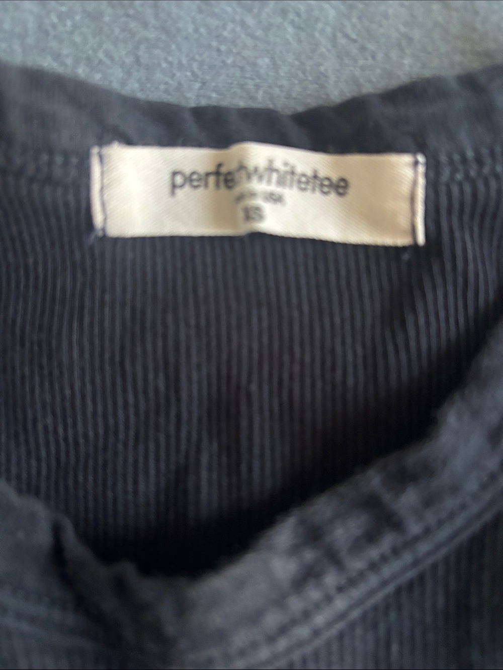 perfectwhitetee Black Ribbed Crew Tank - Picture 2 of 2